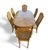 Wood Late 20th Century Oak and Cane Dining Set With Oval Extending Table and Six Chairs For Sale - Image 7 of 13