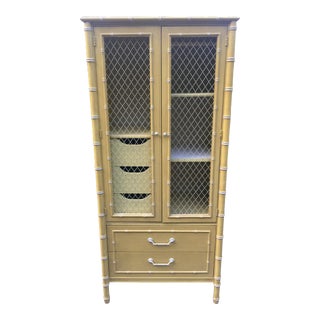 Thomasville Faux Bamboo Armoire For Sale