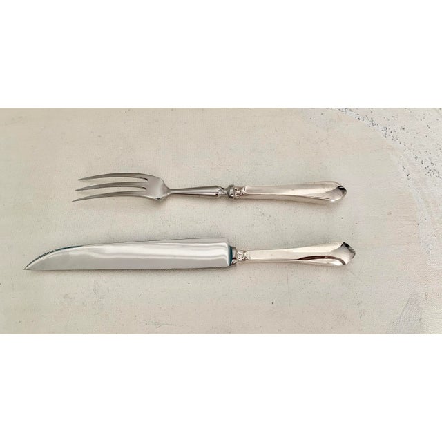 Ercuis Ercuis Citeaux Silverplate Knife and Fork Carving Set - a Pair For Sale - Image 4 of 7