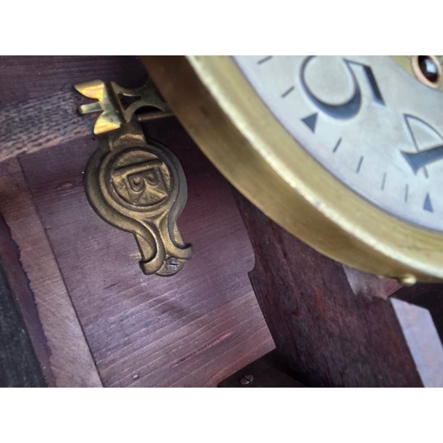 Antique Franzl Junghahnel Leipzig Germany Wall Clock Chimes For Sale - Image 11 of 18