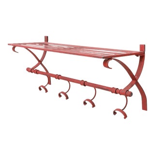 1920’s Red Wrought Iron Shelf For Sale