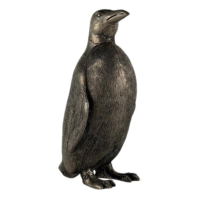 Silver-Plated Brass Penguin Sculpture from Gucci, Italy, 1970s For Sale