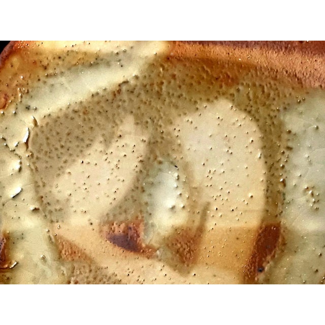 Brown Yohen-Kin Shino Ceramic Plates by Suzuki Tomio - Set of 5 For Sale - Image 8 of 13