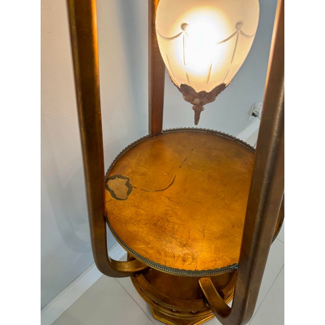 Hollywood Regency Vintage Hollywood Regency Style Floor Lamp With Built in Tier Tables For Sale - Image 3 of 8