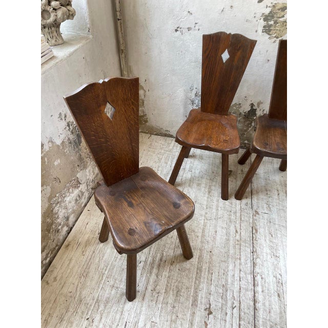 Vintage Oak Folk Art Chairs, 1950s, Set of 6 For Sale - Image 16 of 18