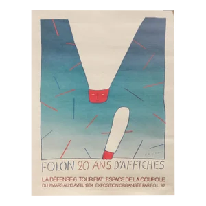 1984 French Exhibition Poster - Folon, 20 Ans d'Affiches (20 Years of Posters)