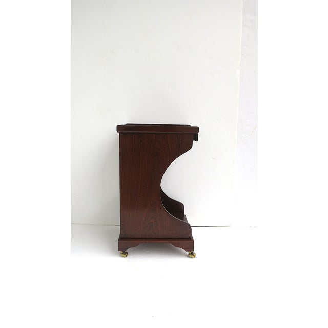 Telephone Table Mahogany Wood Leather, Two Avail. For Sale - Image 11 of 12