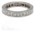 Platinum 950 All Around Natural Diamond Princess Cut Engraving Band Ring, Size 6 For Sale