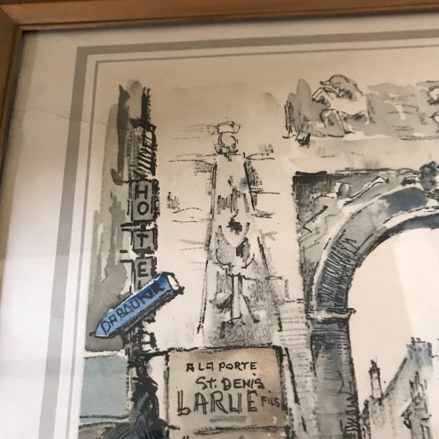 Jan Korthals Hand Colored Framed Print of “Rue St. Denis” Paris Chairish