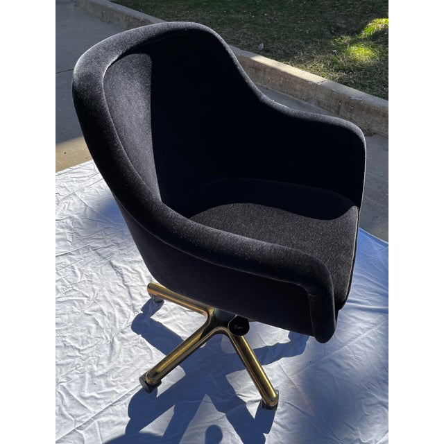 Metal Ward Bennett ‘Bumper’ Chair in Black Mohair For Sale - Image 7 of 12
