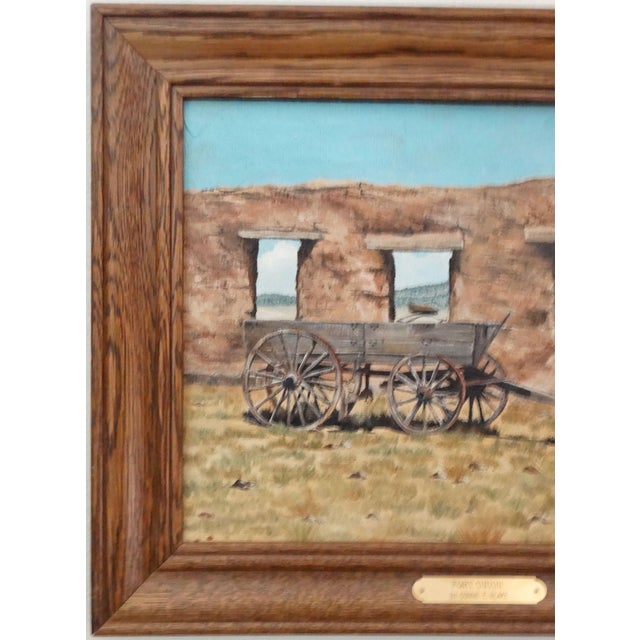 Wood Wagon at Fort Union Ruins Oil Painting, Connie Blake For Sale - Image 7 of 11
