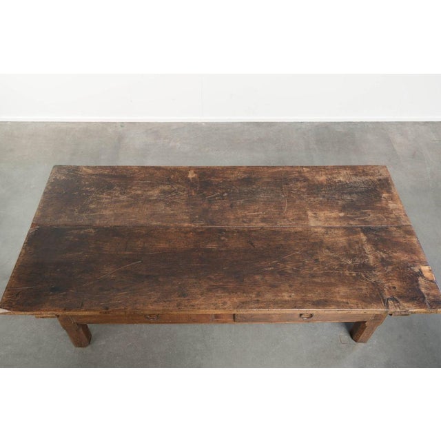 Antique Southern European Fruitwood Coffee Table with Drawer For Sale - Image 7 of 13