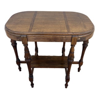 Vintage American Victorian or Edwardian Revival Oval Parlor / Side Table For Sale