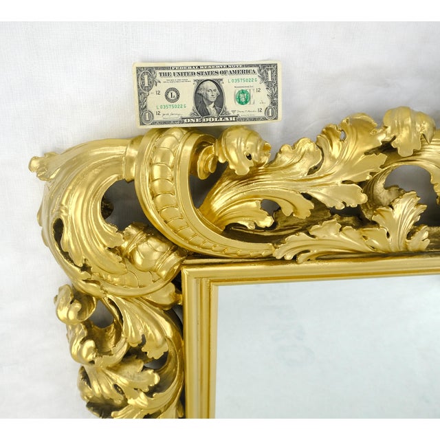 Massive Large Heavy carved Gold Gilt Frame Wall Mirror Regency Style