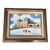 Mid 20th Century Original Pueblo Scene Christmas Oil Painting Signed, Framed For Sale