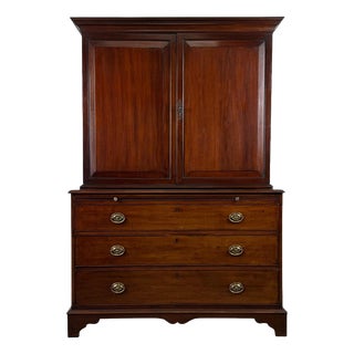 Antique English Mahogany Cabinet, 1700s For Sale