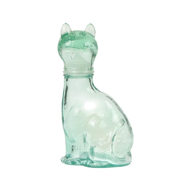 Small Glass Cat Carafe by Vetreria Etrusca Glassware, 1960s For Sale - Image 4 of 11