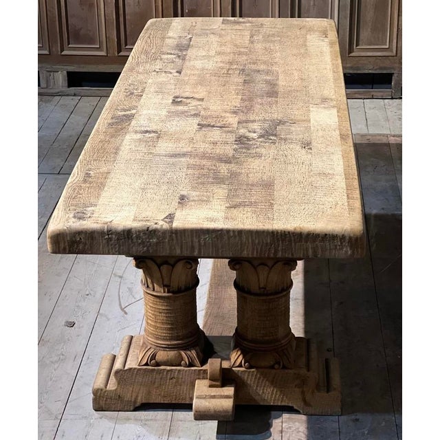Architectural French Oak Farmhouse Dining Table, 1925 For Sale - Image 16 of 18