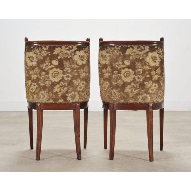 Set of Six French Empire Mahogany Swan Gondola Dining Chairs For Sale - Image 17 of 18