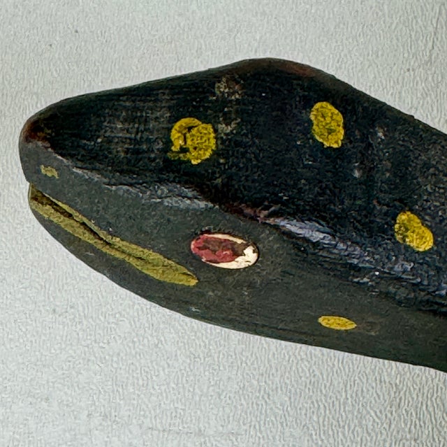 Wood Vintage Folk Art Primitive Hand Painted & Carved Whimsical Turtle With Polkadots For Sale - Image 7 of 11