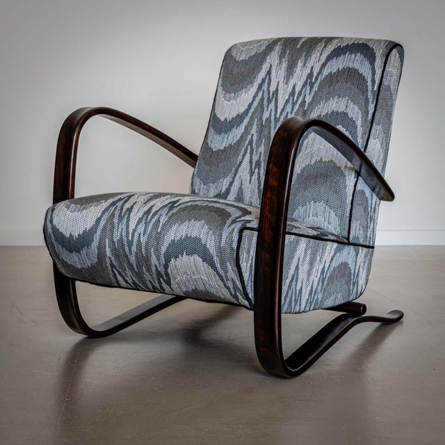 Jindrich Halabala Pair of H-269 Lounge Chairs by Jindřich Halabala, Czech Republic 1930s For Sale - Image 4 of 18