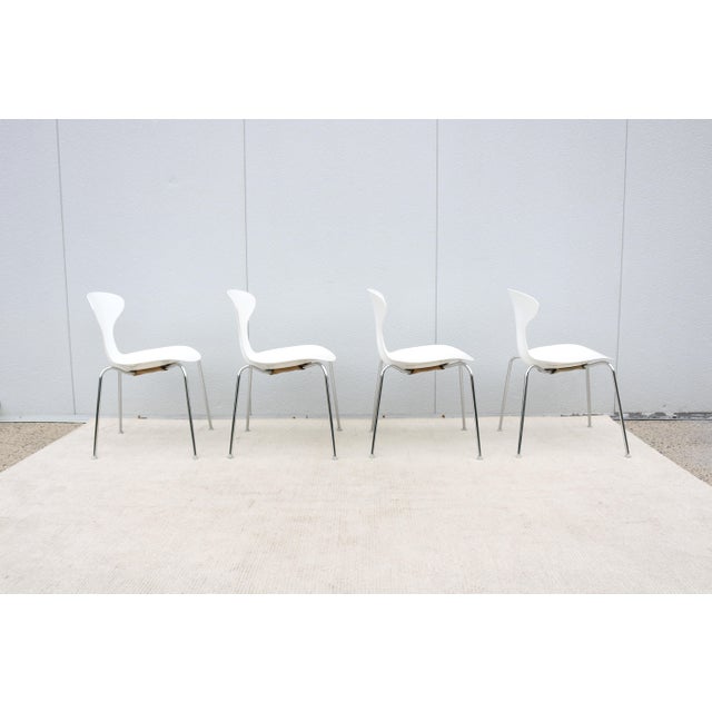Modern Ross Lovegrove for Bernhardt Design Orbit Stacking Dining Chairs Set of 4 For Sale - Image 11 of 18