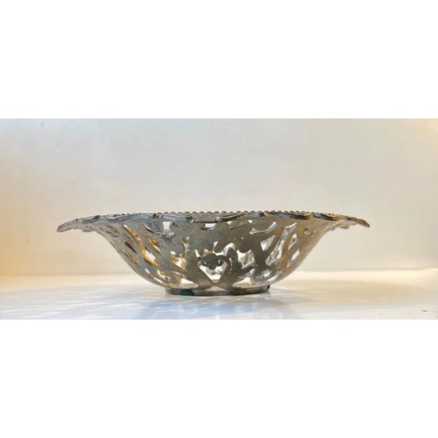 Vintage Italian Filigree Bowl in Brass For Sale - Image 6 of 10