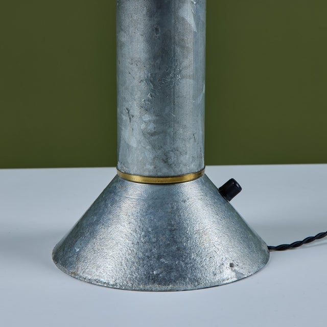 Ron Rezek Galvanized Steel Table Lamp For Sale - Image 14 of 17