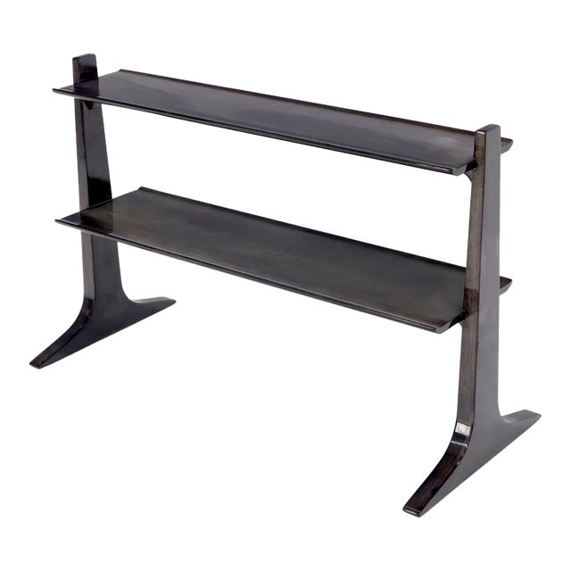 Mid 20th Century Two-Tier Custom Height Gloss Finish Free Standing Shelf For Sale