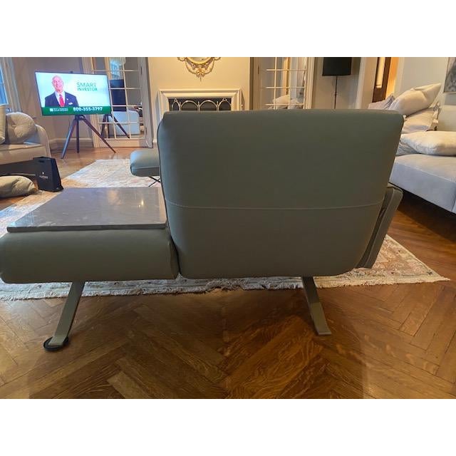2020s Gamma Arredamenti Modern Armchair With End Table and Matching Ottoman For Sale - Image 5 of 11