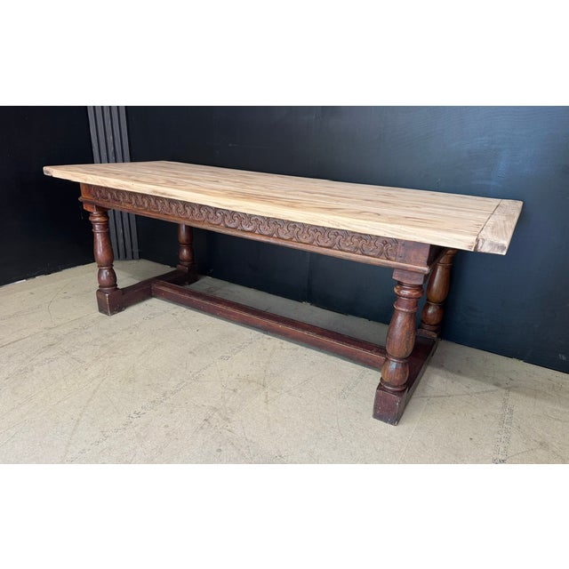 Farmhouse Dining Table, 1920 For Sale - Image 4 of 16