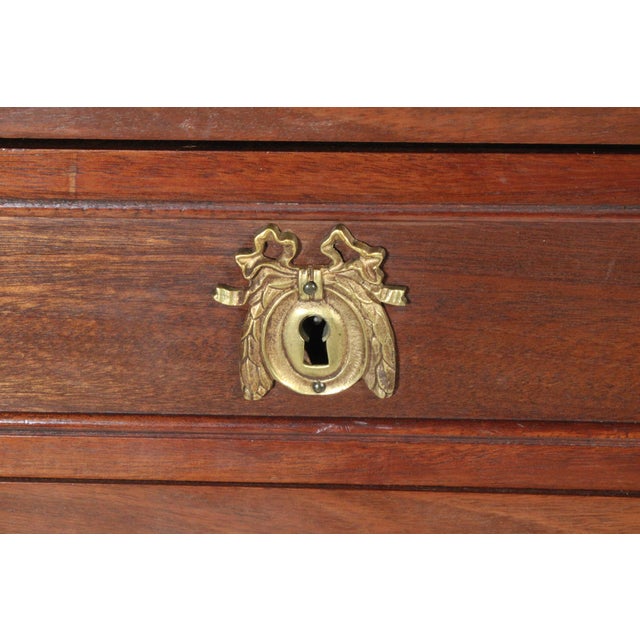 Wood Louis XVI Style Mahogany Console Desserte With Marble Top For Sale - Image 7 of 11