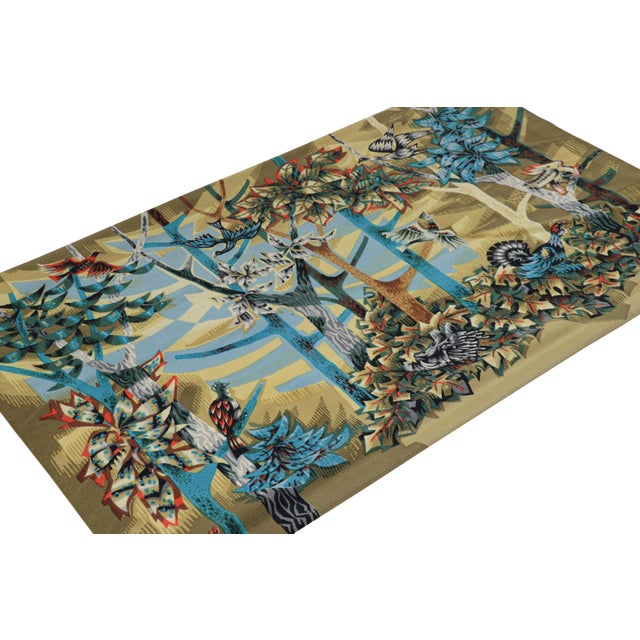 Rug & Kilim Vintage Robert Debiève Floral and Pictorial Tapestry “La Forêt” | Rug & Kilim For Sale - Image 4 of 7