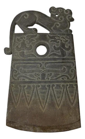 Oriental Stone Ritual Mythical Motif Carving Display Plaque Art