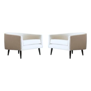 MCM Low Profile Barrel Back Lounge Chairs, C. 1950s For Sale