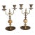 Pair of Vintage Brass and Onyx Candelabras 10" High Candle Holders For Sale