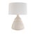 A classic bottle-shaped base of stained ivory crackle ceramic is accentuated with ribbed details to highlight the handmade...