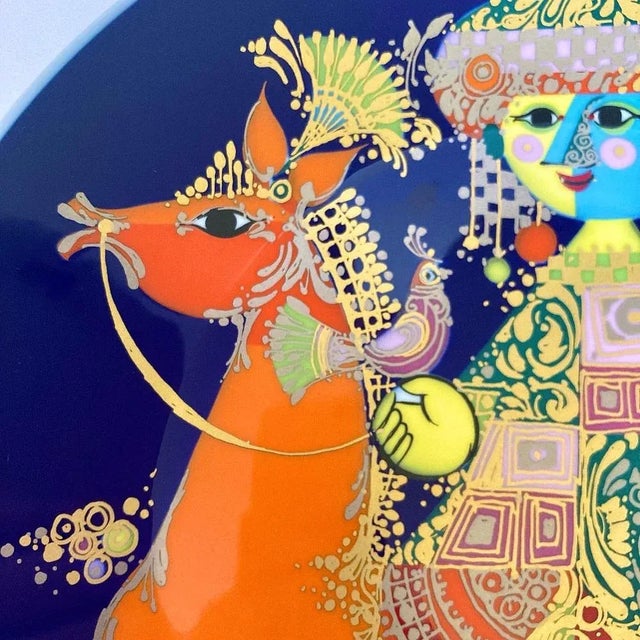 Porcelain Wall Display Plate by Björn Wiinblad for Rosenthal Studio Line Germany, 1970s For Sale - Image 3 of 6