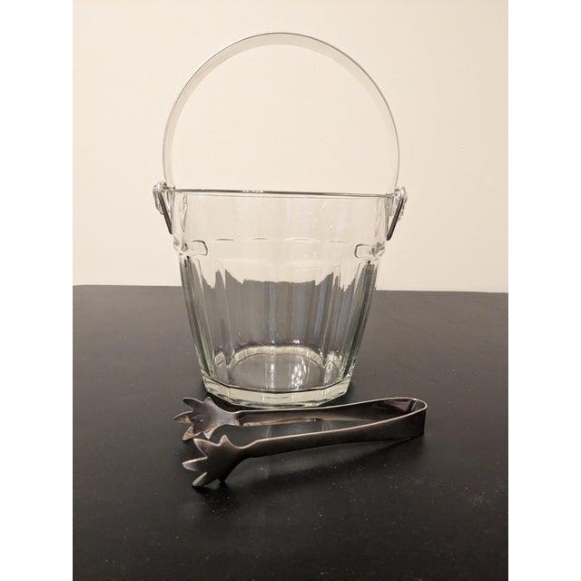 Vintage Mid-Century Clear Pressed Glass Water Pail Ice Bucket Set - 3 Pieces For Sale - Image 16 of 16