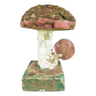 Polychrome Cement Mushroom, 1970s For Sale