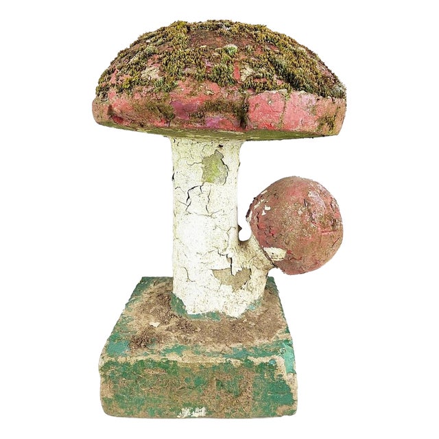 Polychrome Cement Mushroom, 1970s For Sale