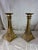 Pair of Vintage Indian Brass Geometric Candlesticks 11” For Sale - Image 4 of 9