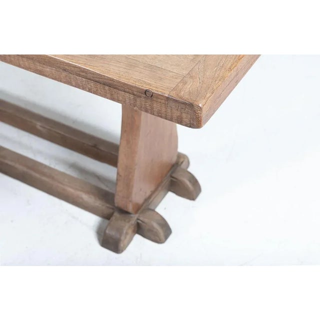 Large English Oak Trestle Table For Sale - Image 15 of 18