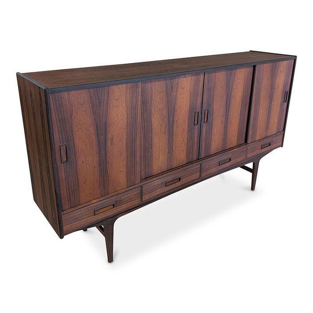 Mid-Century Modern 1950s Rosewood Credenza w Dry Bar Borge Sindahl For P. Westergaard, Attributed For Sale - Image 3 of 8