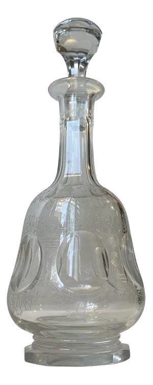 Royal Engraved Crystal Decanter by Kosta, 1920s