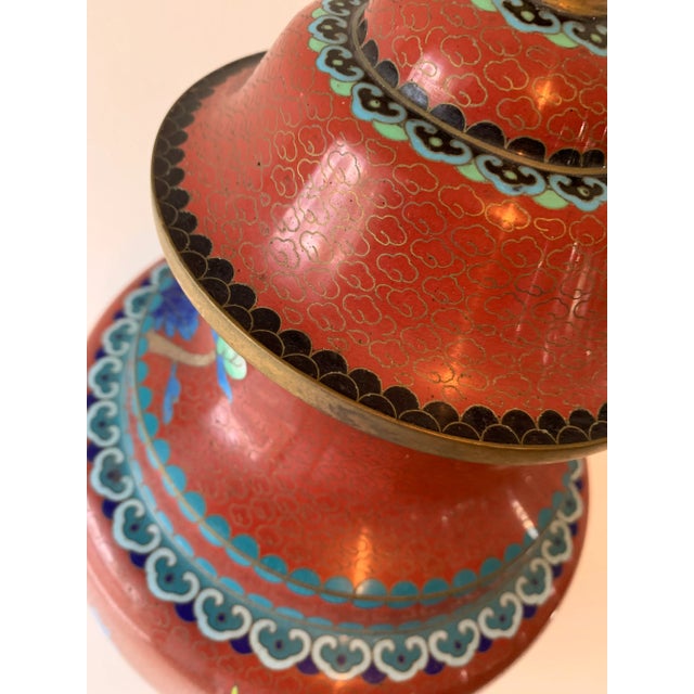 Early 20th Century Antique Chinese Cloisonne Chalice Urn For Sale - Image 5 of 12