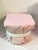 Modern Pink Leather Art Deco Pouf Ottoman pouf ottoman with super comfy cushioning Custom pink vegan leather modern style...