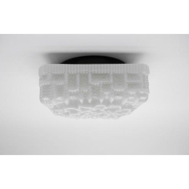 White Milk Glass Ring Flush Mount Lamp, Germany, 1960s For Sale - Image 8 of 14