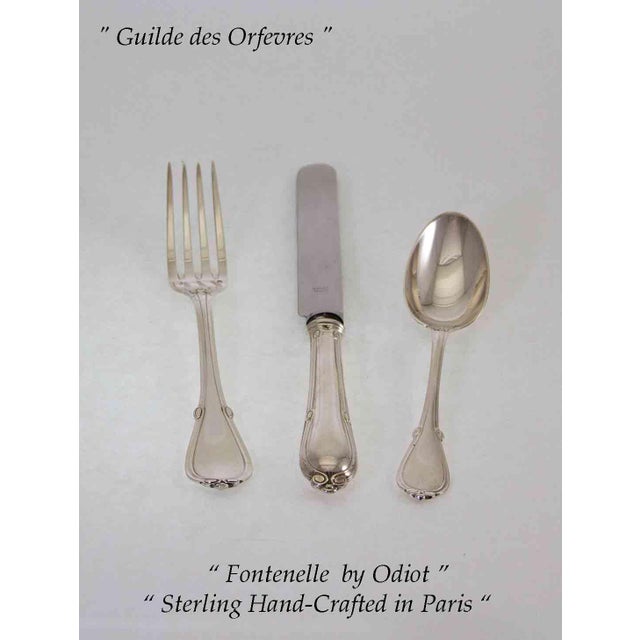 1990s Vintage /New Sterling Silver 4-Piece Place-Setting, Fontenelle Pattern by Odiot For Sale - Image 5 of 12