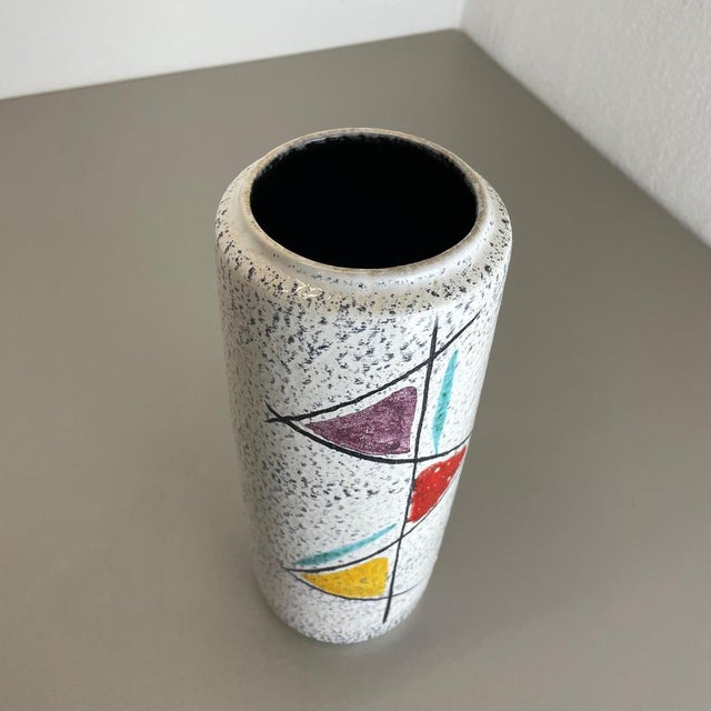 Ceramic Graphic Fat Lava Multi-Color Vase Scheurich, Germany Wgp, 1970s For Sale - Image 7 of 18